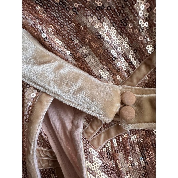 Free People Film Noir Sequined A-Line Party Dress in Gold Rose Size 4 NEW - Picture 7 of 12